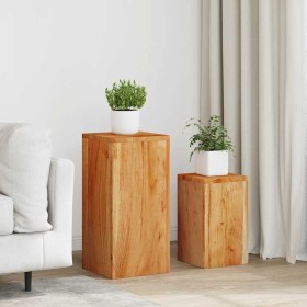 Soportes para plantas 2 unidades madera maciza de acacia en Soportes para macetas | Comprar online en Foru.es