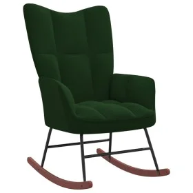 Silla mecedora de terciopelo verde oscuro de vidaXL, Mecedoras - Ref: Foro24-328141, Precio: 125,39 €, Descuento: %