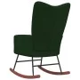 Silla mecedora de terciopelo verde oscuro de vidaXL, Mecedoras - Ref: Foro24-328141, Precio: 125,39 €, Descuento: %