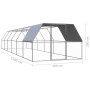 Jaula gallinero de exterior de acero galvanizado 3x12x2 m de vidaXL, Jaulas y habitáculos para animales pequeños - Ref: Foro2...