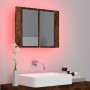 Armario con espejo LED madera roble ahumado 60x12x45 cm de vidaXL, Tocadores de baño - Ref: Foro24-822841, Precio: 59,56 €, D...