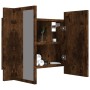 Armario con espejo LED madera roble ahumado 60x12x45 cm de vidaXL, Tocadores de baño - Ref: Foro24-822841, Precio: 59,56 €, D...