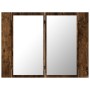 Armario con espejo LED madera roble ahumado 60x12x45 cm de vidaXL, Tocadores de baño - Ref: Foro24-822841, Precio: 59,56 €, D...