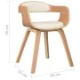 Esszimmerstühle, 4 Stück, gebogenes Holz und cremefarbenes Kunstleder von vidaXL, Essstühle - Ref: Foro24-3092386, Preis: 632...