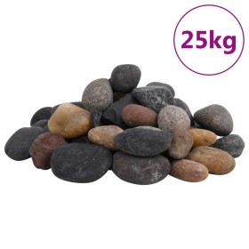 Guijarros pulidos colores mezclados 25 kg 5-8 cm de vidaXL, Decoración de acuarios - Ref: Foro24-155334, Precio: 54,72 €, Des...