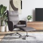Sillón de masaje reclinable con reposapiés cuero sintético gris de vidaXL, Sillones - Ref: Foro24-356599, Precio: 133,33 €, D...