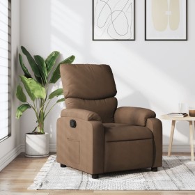 Sillón reclinable de tela marrón de vidaXL, Sillones - Ref: Foro24-373414, Precio: 201,56 €, Descuento: %