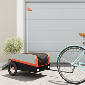 Remolque para bicicleta hierro negro y naranja 30 kg de vidaXL, Remolques para bicicletas - Ref: Foro24-94033, Precio: 105,17...