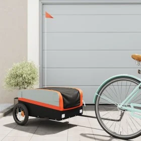 Remolque para bicicleta hierro negro y naranja 30 kg de vidaXL, Remolques para bicicletas - Ref: Foro24-94033, Precio: 100,97...