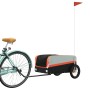 Remolque para bicicleta hierro negro y naranja 30 kg de vidaXL, Remolques para bicicletas - Ref: Foro24-94033, Precio: 105,17...