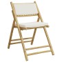 Sillas de bistró plegables con cojines 6 uds bambú blanco crema en Sillas de jardín | Comprar online en Foru.es