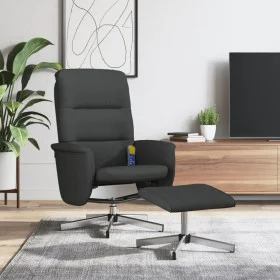 Sillón reclinable de masaje con reposapiés tela negro de vidaXL, Sillones - Ref: Foro24-356584, Precio: 127,41 €, Descuento: %