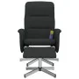 Sillón reclinable de masaje con reposapiés tela negro de vidaXL, Sillones - Ref: Foro24-356584, Precio: 127,41 €, Descuento: %