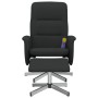 Sillón reclinable de masaje con reposapiés tela negro de vidaXL, Sillones - Ref: Foro24-356584, Precio: 150,90 €, Descuento: %