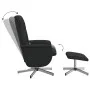 Sillón reclinable de masaje con reposapiés tela negro de vidaXL, Sillones - Ref: Foro24-356584, Precio: 127,41 €, Descuento: %