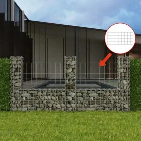 Cesta en forma de U muro de gaviones galvanizado 240x20x100 cm de vidaXL, Paneles de vallas - Ref: Foro24-142546, Precio: 101...