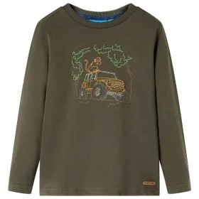 Camiseta infantil de manga larga caqui 128 de vidaXL, Camisetas para niños - Ref: Foro24-13027, Precio: 8,30 €, Descuento: %