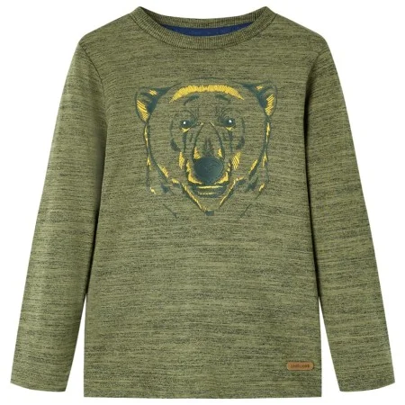 Camiseta infantil de manga larga caqui melange 128 de vidaXL, Camisetas para niños - Ref: Foro24-13162, Precio: 8,45 €, Descu...