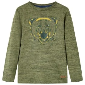Camiseta infantil de manga larga caqui melange 104 de vidaXL, Camisetas para niños - Ref: Foro24-13160, Precio: 8,45 €, Descu...