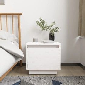 Mesita de noche madera maciza de pino blanco 35x34x32 cm de vidaXL, Mesitas de noche - Ref: Foro24-813397, Precio: 47,12 €, D...