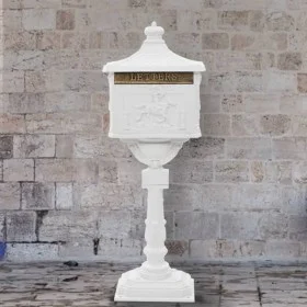 Buzón de pedestal de aluminio estilo vintage inoxidable blanco de vidaXL, Buzones de correo - Ref: Foro24-43894, Precio: 305,...