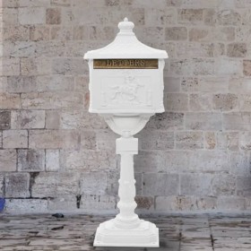 Buzón de pedestal de aluminio estilo vintage inoxidable blanco de vidaXL, Buzones de correo - Ref: Foro24-43894, Precio: 338,...