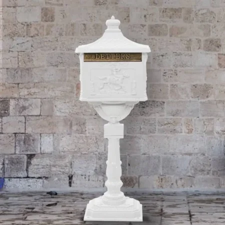 Buzón de pedestal de aluminio estilo vintage inoxidable blanco de vidaXL, Buzones de correo - Ref: Foro24-43894, Precio: 305,...