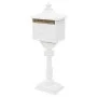Buzón de pedestal de aluminio estilo vintage inoxidable blanco de vidaXL, Buzones de correo - Ref: Foro24-43894, Precio: 305,...