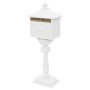 Buzón de pedestal de aluminio estilo vintage inoxidable blanco de vidaXL, Buzones de correo - Ref: Foro24-43894, Precio: 338,...