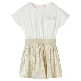 Vestido infantil de manga corta color crudo 128 de vidaXL, Vestidos de niños - Ref: Foro24-14695, Precio: 16,84 €, Descuento: %