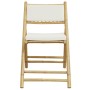Juego de bistró plegable con cojines 5 pzas bambú blanco crema en Conjuntos de jardín | Comprar online en Foru.es