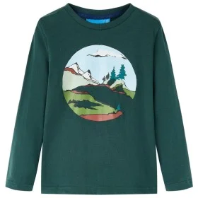 Camiseta infantil de manga larga verde oscuro 128 de vidaXL, Camisetas para niños - Ref: Foro24-13452, Precio: 7,99 €, Descue...
