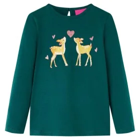Camiseta infantil de manga larga verde oscuro 140 de vidaXL, Camisetas para niños - Ref: Foro24-13658, Precio: 8,59 €, Descue...