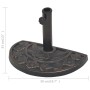 Base de sombrilla de resina medio círculo bronce 9 kg de vidaXL, Bases para sombrillas - Ref: Foro24-43655, Precio: 43,50 €, ...