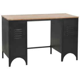 Escritorio con doble pedestal madera abeto y acero 120x50x76 cm de vidaXL, Escritorios - Ref: Foro24-246422, Precio: 237,47 €...