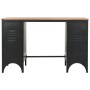 Escritorio con doble pedestal madera abeto y acero 120x50x76 cm de vidaXL, Escritorios - Ref: Foro24-246422, Precio: 237,47 €...