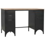 Escritorio con doble pedestal madera abeto y acero 120x50x76 cm de vidaXL, Escritorios - Ref: Foro24-246422, Precio: 237,47 €...
