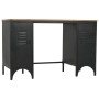 Escritorio con doble pedestal madera abeto y acero 120x50x76 cm de vidaXL, Escritorios - Ref: Foro24-246422, Precio: 237,47 €...