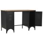 Escritorio con doble pedestal madera abeto y acero 120x50x76 cm de vidaXL, Escritorios - Ref: Foro24-246422, Precio: 237,47 €...