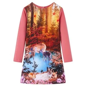 Vestido infantil de manga larga rosa 140 de vidaXL, Vestidos de niños - Ref: Foro24-14896, Precio: 15,58 €, Descuento: %
