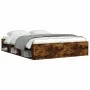 Estructura de cama roble ahumado 150x200 cm de vidaXL, Camas y somieres - Ref: Foro24-3203870, Precio: 135,67 €, Descuento: %