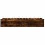 Estructura de cama roble ahumado 150x200 cm de vidaXL, Camas y somieres - Ref: Foro24-3203870, Precio: 137,30 €, Descuento: %