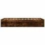 Estructura de cama roble ahumado 150x200 cm de vidaXL, Camas y somieres - Ref: Foro24-3203870, Precio: 135,67 €, Descuento: %