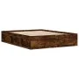 Estructura de cama roble ahumado 150x200 cm de vidaXL, Camas y somieres - Ref: Foro24-3203870, Precio: 135,67 €, Descuento: %