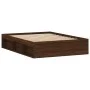 Estructura de cama de matrimonio roble marrón 135x190 cm de vidaXL, Camas y somieres - Ref: Foro24-3203914, Precio: 148,48 €,...