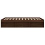 Estructura de cama de matrimonio roble marrón 135x190 cm de vidaXL, Camas y somieres - Ref: Foro24-3203914, Precio: 152,51 €,...