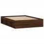 Estructura de cama de matrimonio roble marrón 135x190 cm de vidaXL, Camas y somieres - Ref: Foro24-3203914, Precio: 148,48 €,...