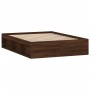 Estructura de cama de matrimonio roble marrón 135x190 cm de vidaXL, Camas y somieres - Ref: Foro24-3203914, Precio: 152,51 €,...