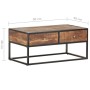 Mesa de centro de madera de acacia rugosa 90x50x40 cm en Armarios y almacenamiento | Comprar online en Foru.es