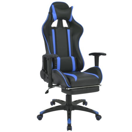 Silla de oficina racing reclinable con reposapiés azul en Sillas de oficina | Comprar online en Foru.es